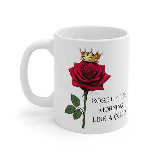 Queen Rose Ceramic Coffee Cup - Inspirational Mug for Coffee Lovers
