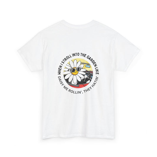 Playful Floral Unisex Heavy Cotton Tee - Garden Vibes T-Shirt